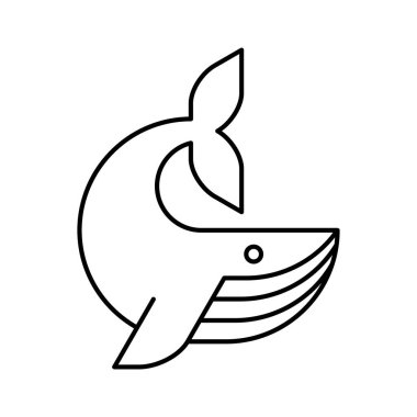 Mavi Balina Logosu. Simge tasarımı. Şablon ögeleri