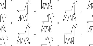 Llamas ile Dikişsiz Desen. beyaz arka plan üzerinde izole