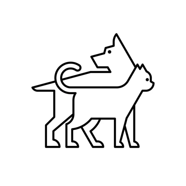 Hond Kat Logo Pictogram Ontwerp Sjabloon Elementen — Stockvector