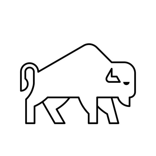 Logo Bisonte Diseño Iconos Elementos Plantilla — Archivo Imágenes Vectoriales