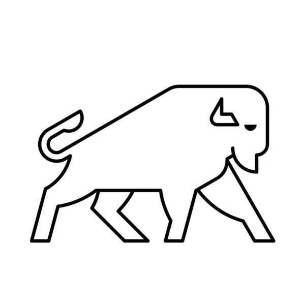 Bison Logo Desain Ikon Elemen Templat - Stok Vektor