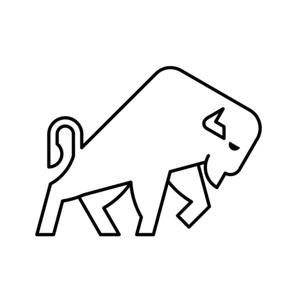 Bison Logo Projekt Ikony Elementy Szablonu — Wektor stockowy