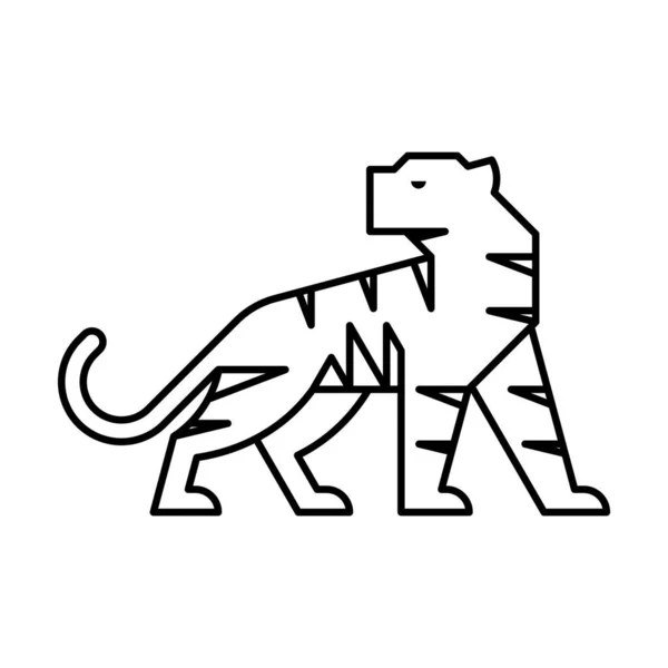 Logotipo Tigre Design Ícones Elementos Modelo — Vetor de Stock