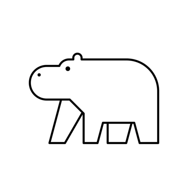 Flodhästens Logotyp Ikondesign Mall För Element — Stock vektor