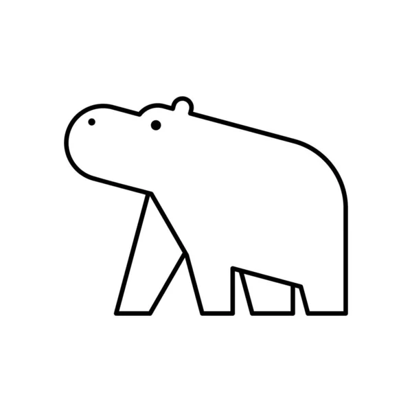 Hippo Logosu Simge Tasarımı Şablon Ögeleri — Stok Vektör