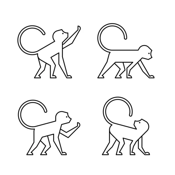 Conjunto Mono Logo Mono Diseño Iconos Elementos Plantilla — Archivo Imágenes Vectoriales