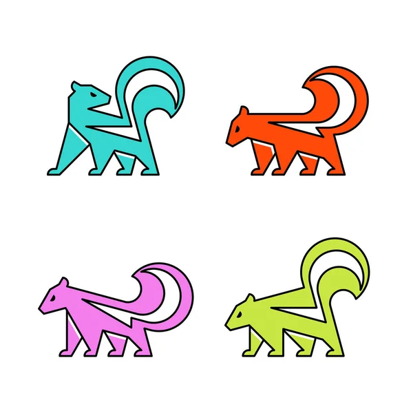 Logotipo Skunk Design Ícones Elementos Modelo — Vetor de Stock