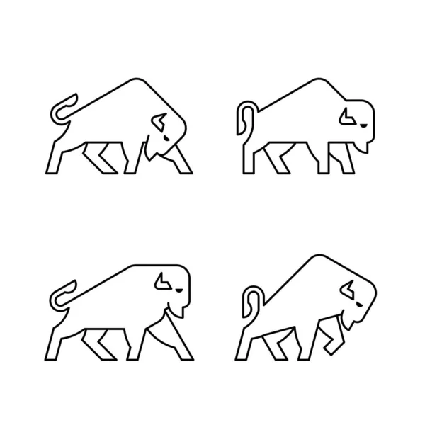 Λογότυπο Bison Σχεδιασμός Εικονιδίων Στοιχεία Προτύπου — Διανυσματικό Αρχείο