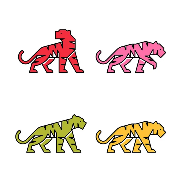 Логотип Тигра Дизайн Піктограм Елементи Шаблонів — стоковий вектор