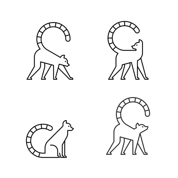 Set Lemur Logotipo Lemur Diseño Iconos Elementos Plantilla — Archivo Imágenes Vectoriales