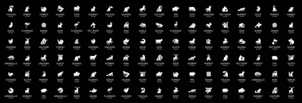 Collection Logos Pour Animaux Ensemble Logo Animal Logos Géométriques Abstraits — Image vectorielle