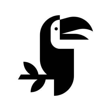 Toucan Logosu. Simge tasarımı. Şablon ögeleri