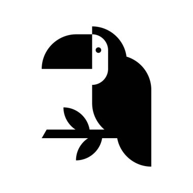 Toucan Logosu. Simge tasarımı. Şablon ögeleri