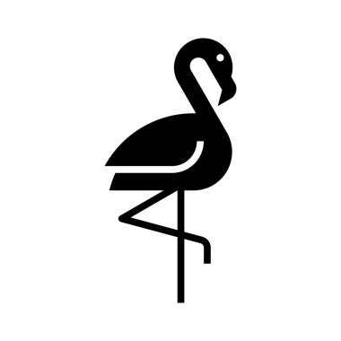 Flamingo Logosu. Simge tasarımı. Şablon ögeleri