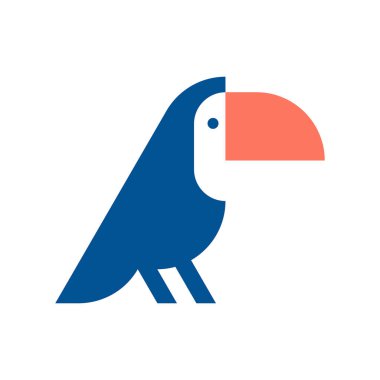Toucan Logosu. Simge tasarımı. Şablon ögeleri