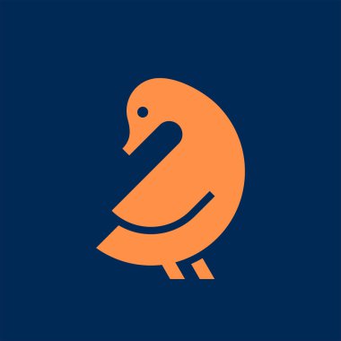 Ördek Logosu. Simge tasarımı. Şablon ögeleri