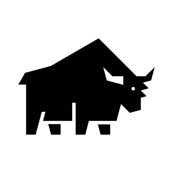 Yak Logo Design Ikon Prvky Šablony — Stockový vektor