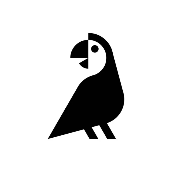 Papouščí Logo Design Ikon Prvky Šablony — Stockový vektor