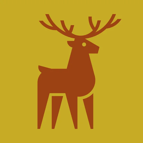 Deer Logotyp Ikon Design Mallelement — Stock vektor