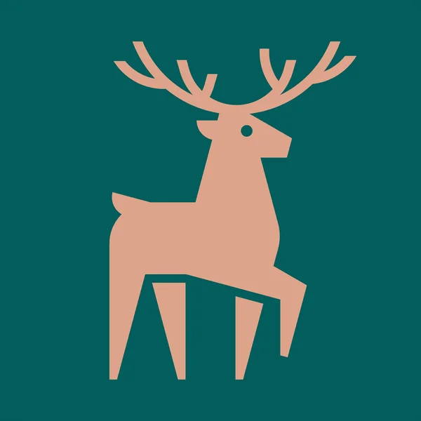 Deer Logotyp Ikon Design Mallelement — Stock vektor