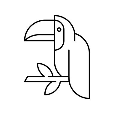 Toucan Logosu. Simge tasarımı. Şablon ögeleri