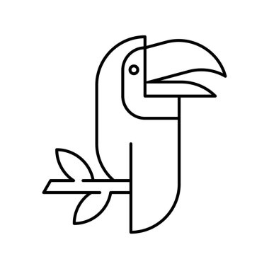 Toucan Logosu. Simge tasarımı. Şablon ögeleri