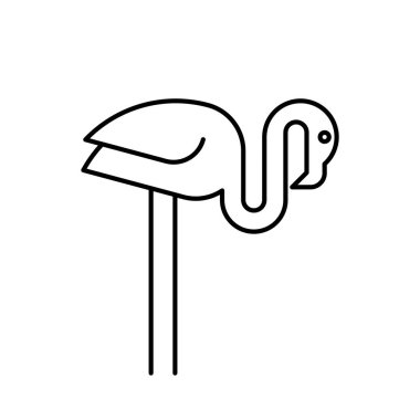 Flamingo Logosu. Simge tasarımı. Şablon ögeleri