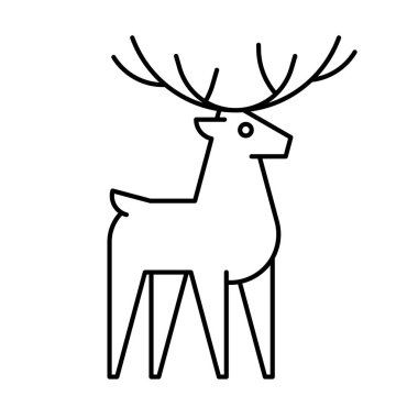 Geyik logosu. Simge tasarımı. Şablon öğeleri