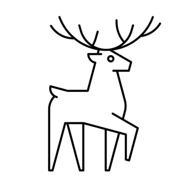 Geyik logosu. Simge tasarımı. Şablon öğeleri