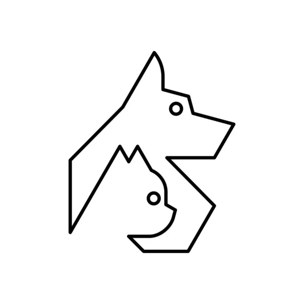 犬と猫のロゴ アイコンのデザイン テンプレート要素 — ストックベクタ