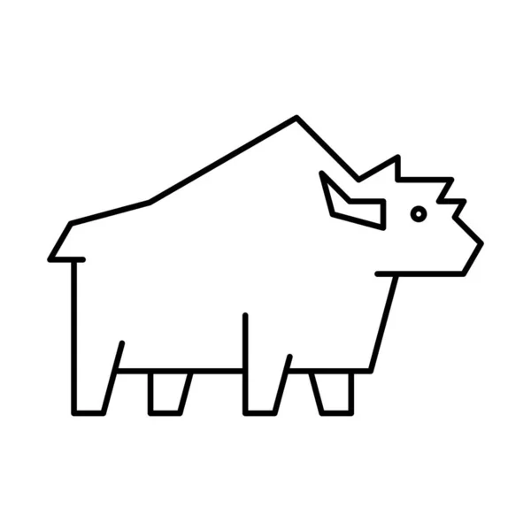 Yak Logotypen Ikondesign Mall För Element — Stock vektor