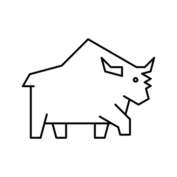 Yak Logo Design Ikon Prvky Šablony — Stockový vektor