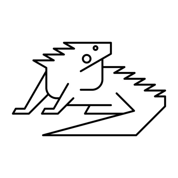 Iguana Logo Design Ícones Elementos Modelo — Vetor de Stock