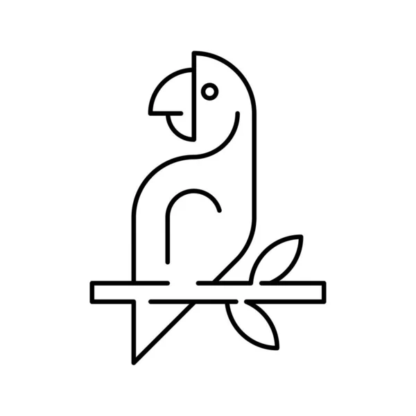 Papouščí Logo Design Ikon Prvky Šablony — Stockový vektor