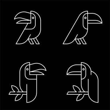 Set of Toucan Logo. Icon design. Template elements