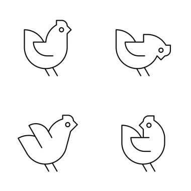 Tavuk Logosu seti. Simge tasarımı. Şablon ögeleri