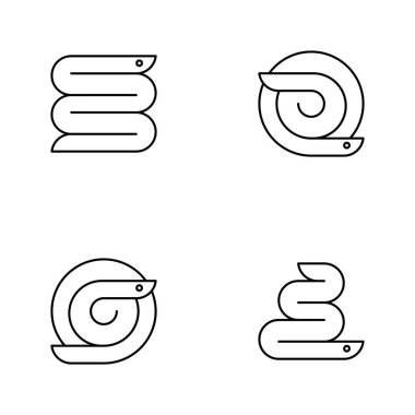 Yılan Logosu seti. Simge tasarımı. Şablon ögeleri