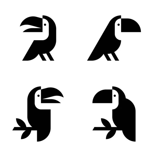 Set Toucan Logo Icon Design Template Elements — стоковый вектор