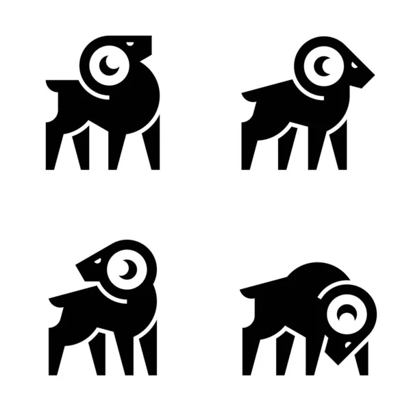 Набор Логотипа Ram Дизайн Икон Шаблоны — стоковый вектор