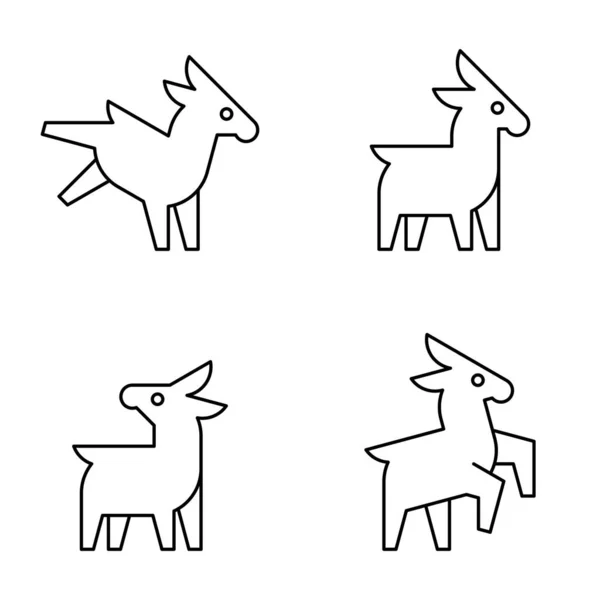 Set Donkey Logo Desain Ikon Elemen Templat - Stok Vektor