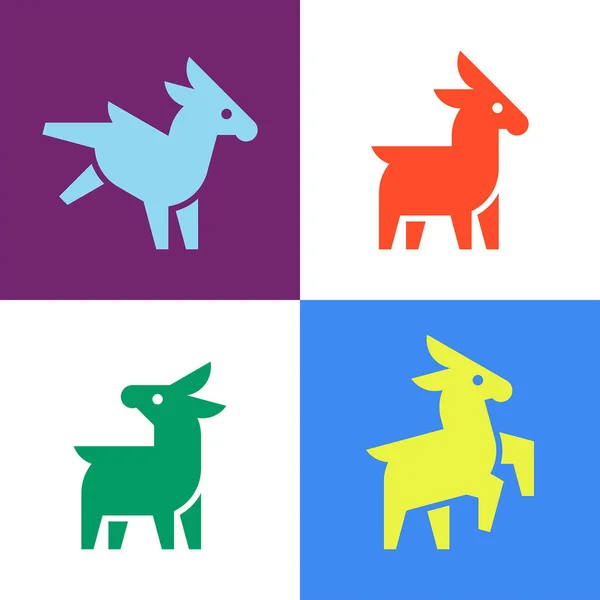 Set Esel Logo Vorhanden Symboldesign Vorlagenelemente — Stockvektor