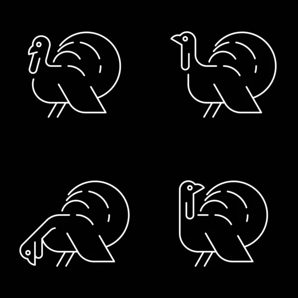 Set Türkei Logo Vorhanden Symboldesign Vorlagenelemente — Stockvektor