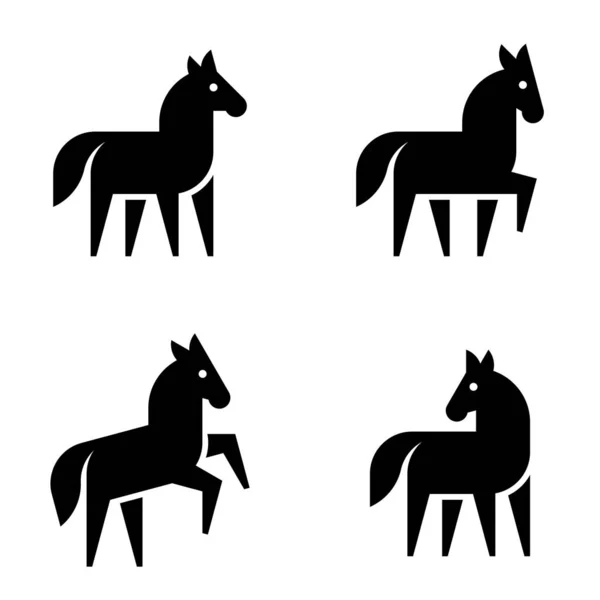 Ensemble Logo Cheval Icône Design Éléments Modèle — Image vectorielle