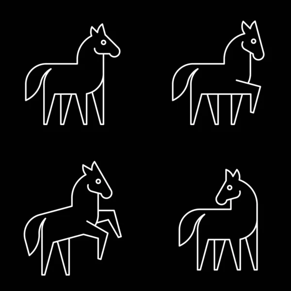 Conjunto Logotipo Cavalo Design Ícones Elementos Modelo — Vetor de Stock