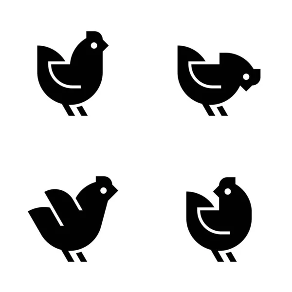 Set Mit Chicken Logo Vorhanden Symboldesign Vorlagenelemente — Stockvektor