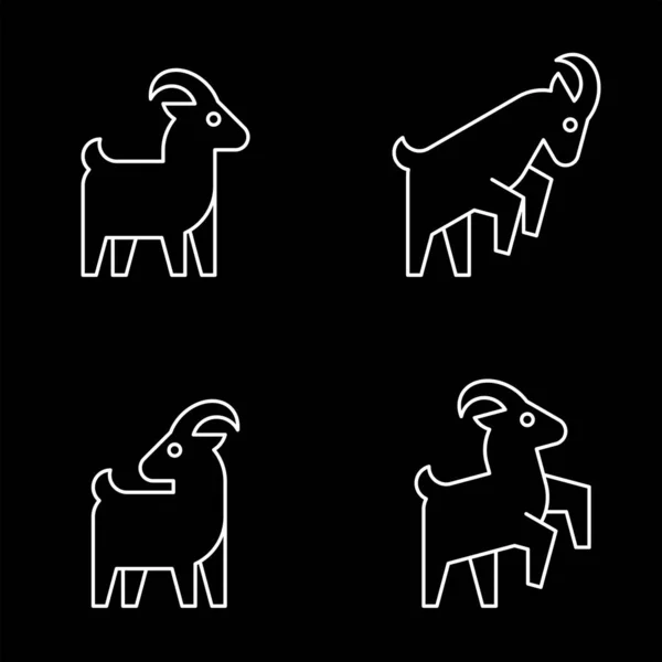 Set Dari Goat Logo Desain Ikon Elemen Templat - Stok Vektor