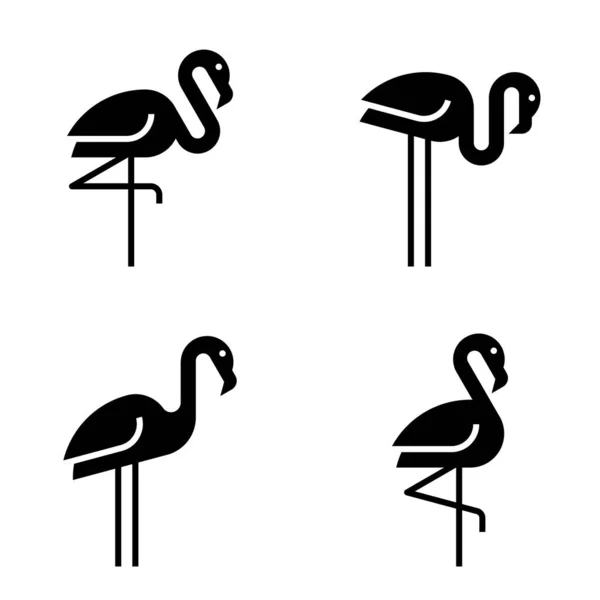 一套火烈鸟标志 图标的设计 模板要素 — 图库矢量图片