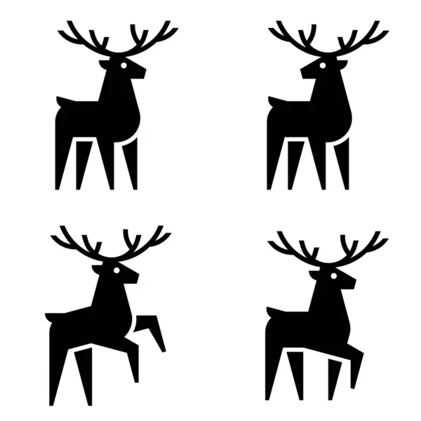 Ensemble Logo Cerf Icône Design Éléments Modèle — Image vectorielle