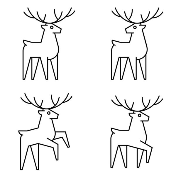 Zestaw Logo Deer Projektowanie Ikon Elementy Szablonowe — Wektor stockowy