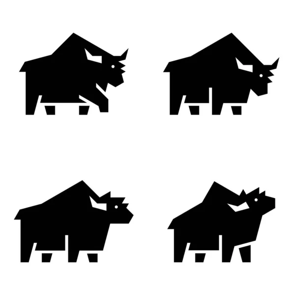 Zestaw Yak Logo Projekt Ikony Elementy Szablonu — Wektor stockowy